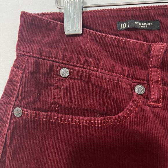Talbots Flawless Five Pocket Corduroy Pants Size 10 Straight Curvy Burgundy - Picture 2 of 11